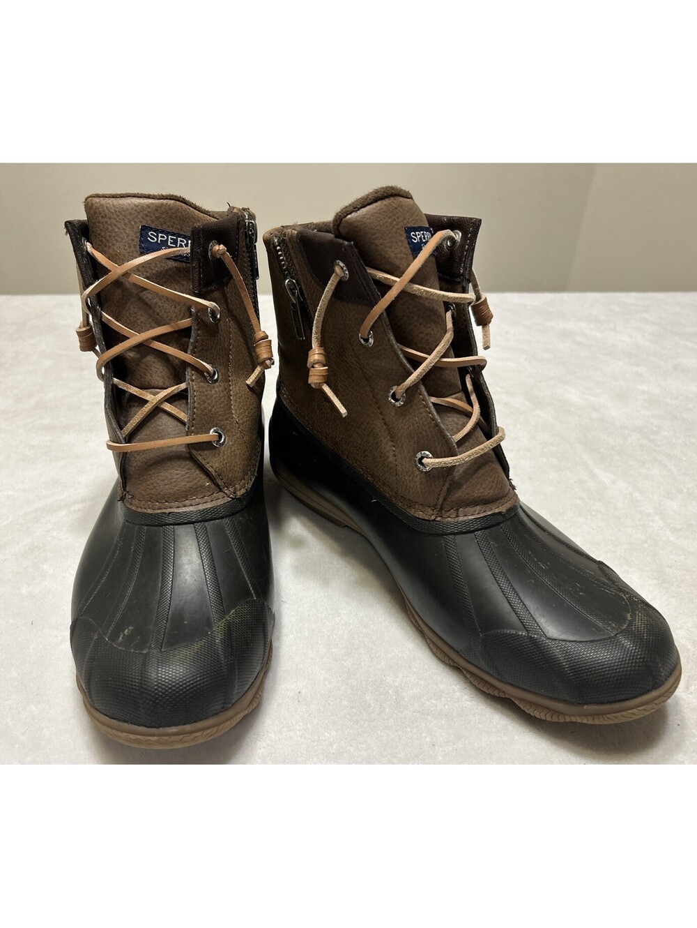 Sperry Boots Womens 10 M Syren Gulf Ankle Duck Boot STS80524 Black Brown Leather